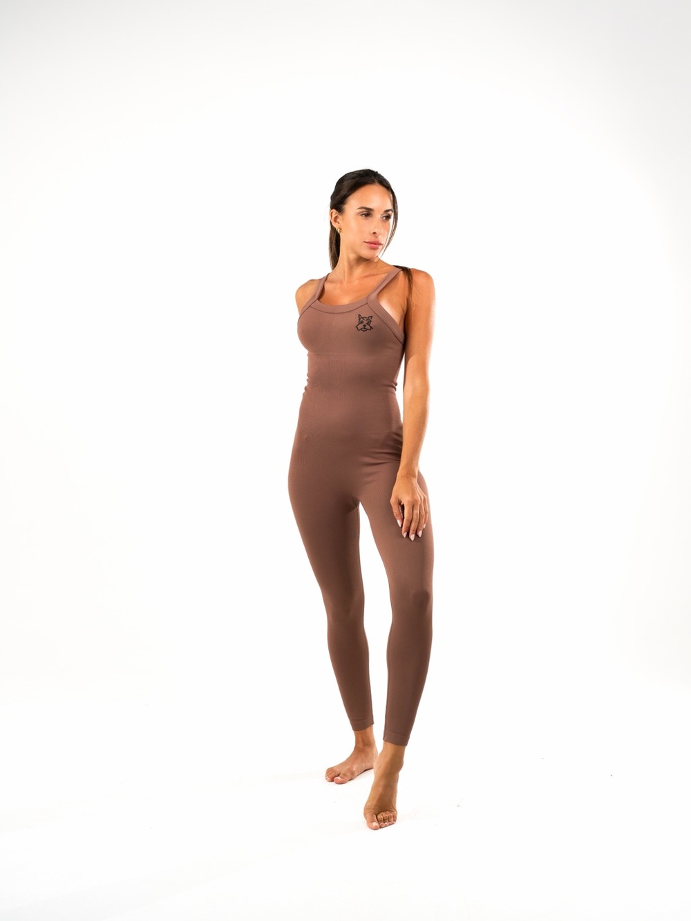 Brown One-Piece Sleeveless Jumpsuit